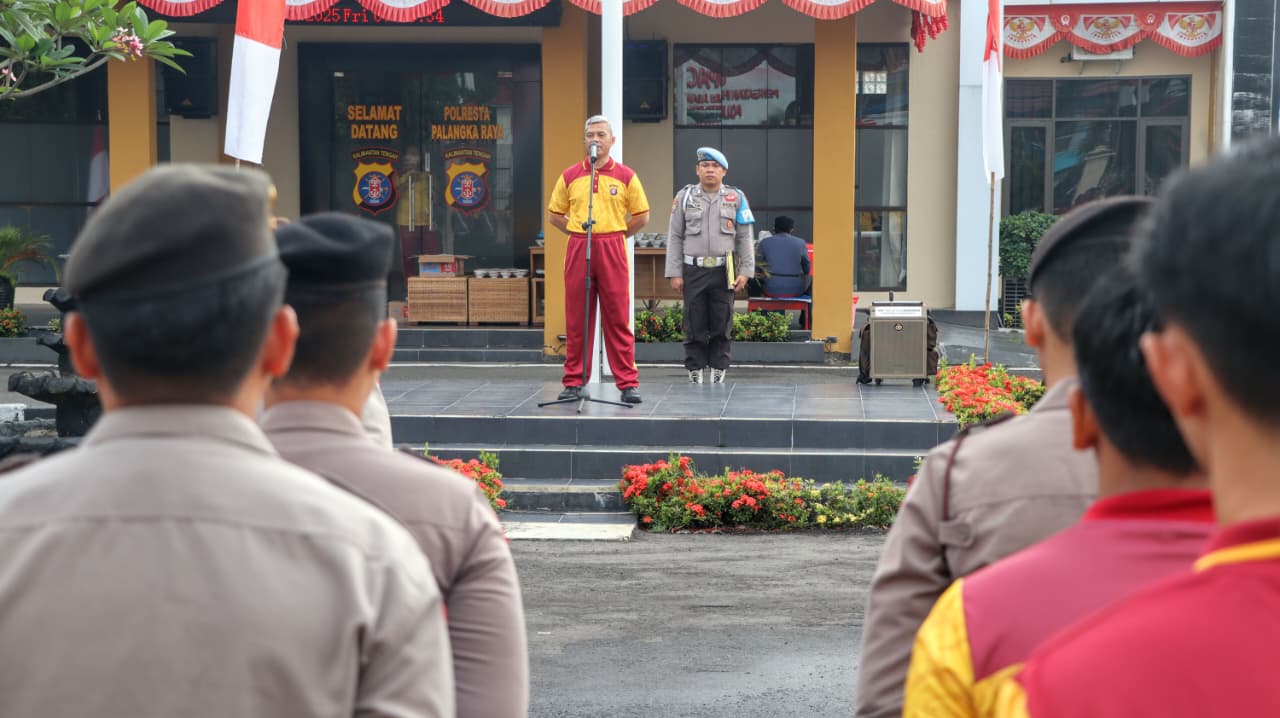Amanat Apel Pagi, Kasatpamobvit Polresta Palangka Raya Ingatkan Pedomani SOP Tugas