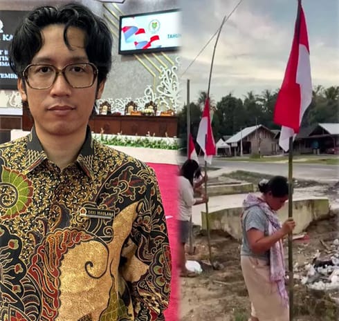 Kepala Desa Tempayung Dipenjara, Warga Kibarkan Bendera Setengah Tiang