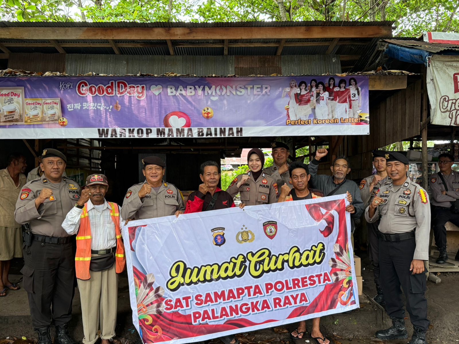 Satsamapta Polresta Palangka Raya Gelar Jumat Curhat Bersama Tukang Ojek Pasar Kahayan